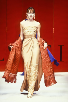 Carla Bruni at Valentino Haute Couture Fall Winter 1993 show