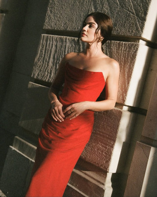 Lucy Hale by Claire Leahy for Carolina Herrera SS 2026 Show at Madrid Fashion Week 09/18/2025