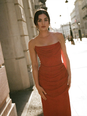 Lucy Hale by Claire Leahy for Carolina Herrera SS 2026 Show at Madrid Fashion Week 09/18/2025