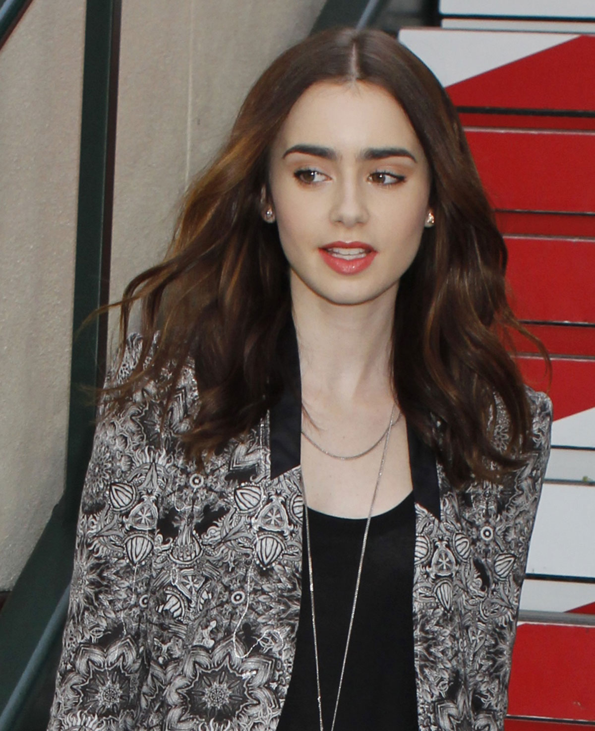 Photo from Lily Collins - On the Set of Extra in Los Angeles