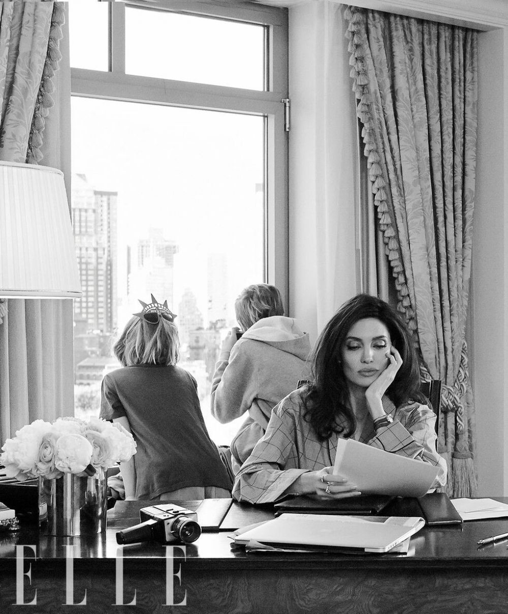Photo from Angelina Jolie in Elle Magazine, March 2018