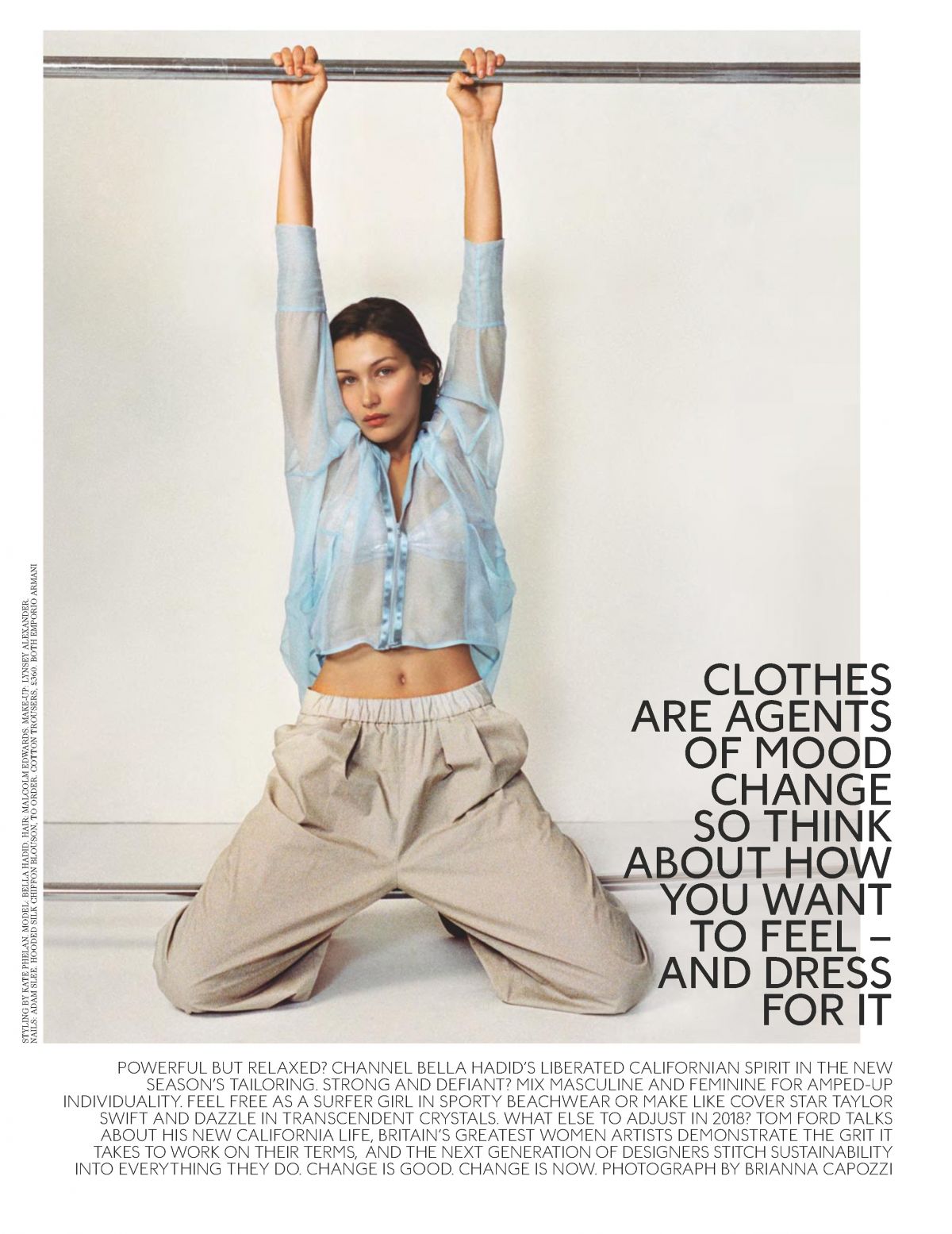 Photo from BELLA HADID in Vogue Magazine, UK January 2018