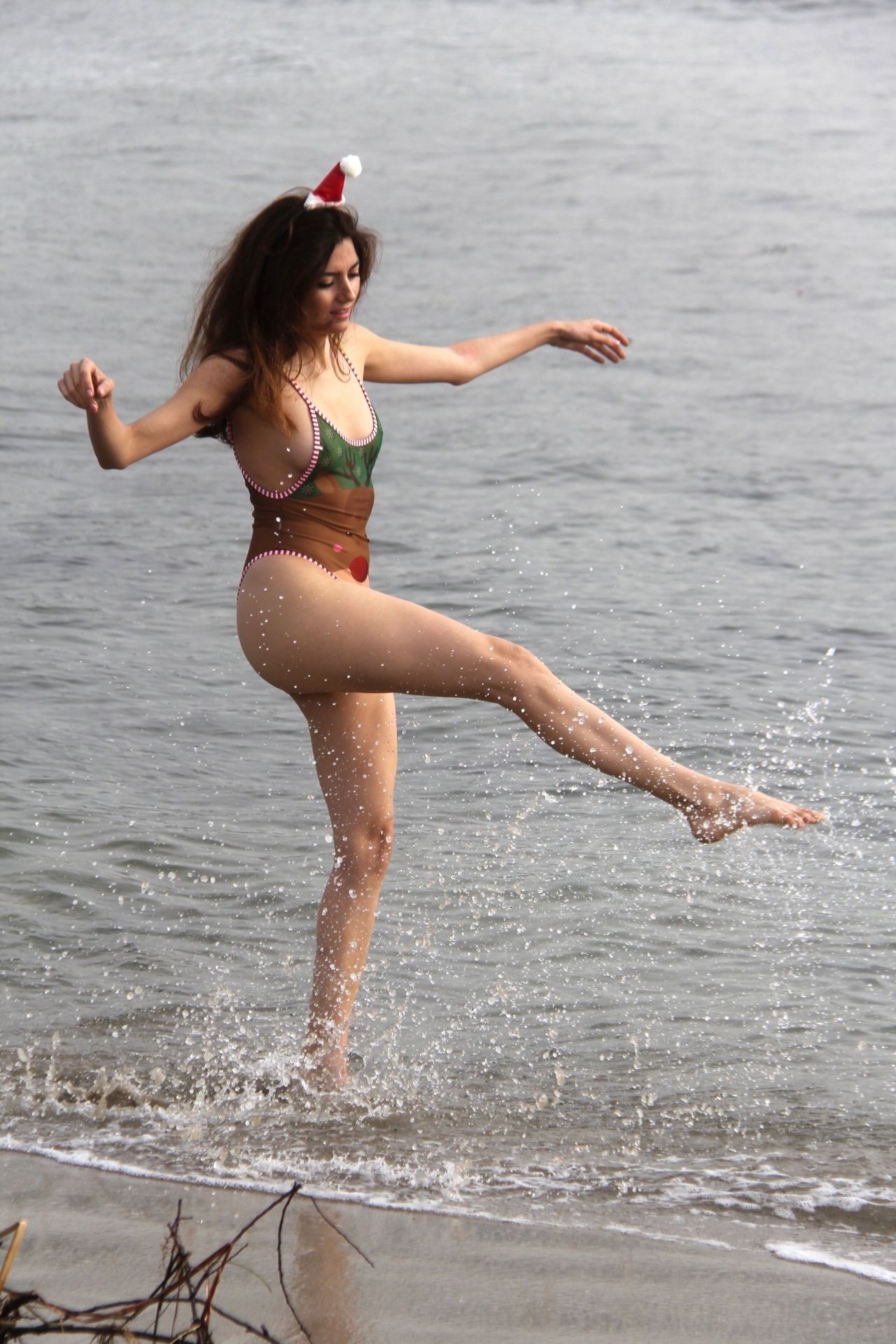 Blanca Blanco in a Swimsuit at the Beach in Malibu