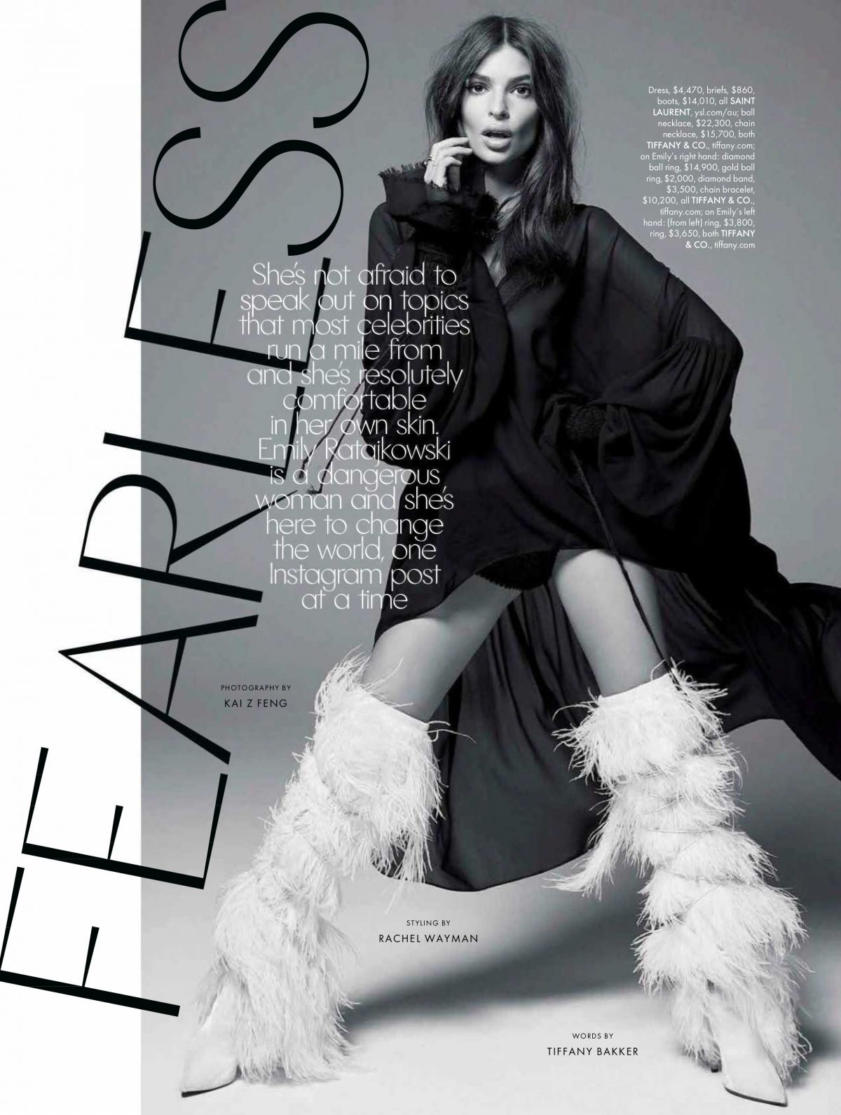 Photo from Emily Ratajkowski in Elle Magazine, Australia June/July 2018