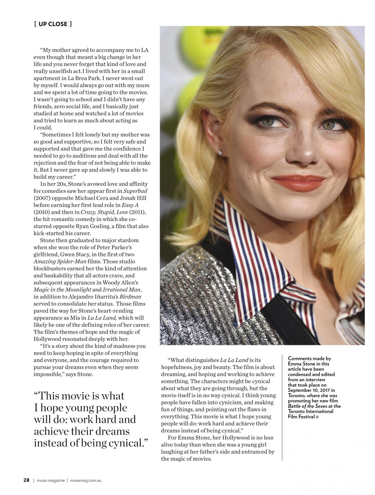 Photo from Emma Stone for Muse Magazine January 2018