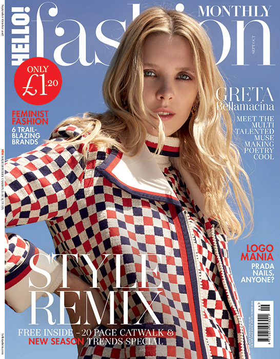 Photo from Greta Bellamacina on the cover of Hello Fashion 