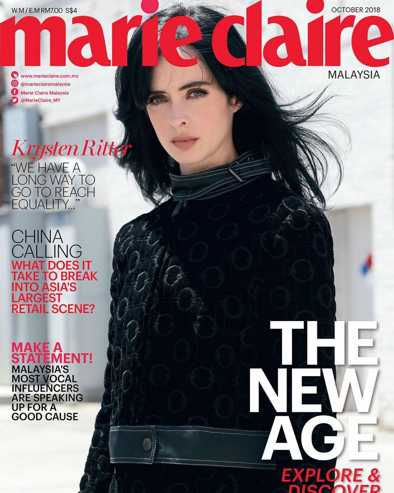 Krysten Ritter – Marie Claire Magazine Malaysia October 2018