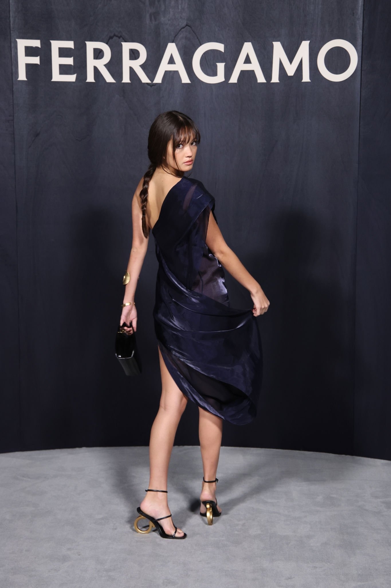 Lily Chee at Salvatore Ferragamo Fashion Show in Milan 02/25/2023