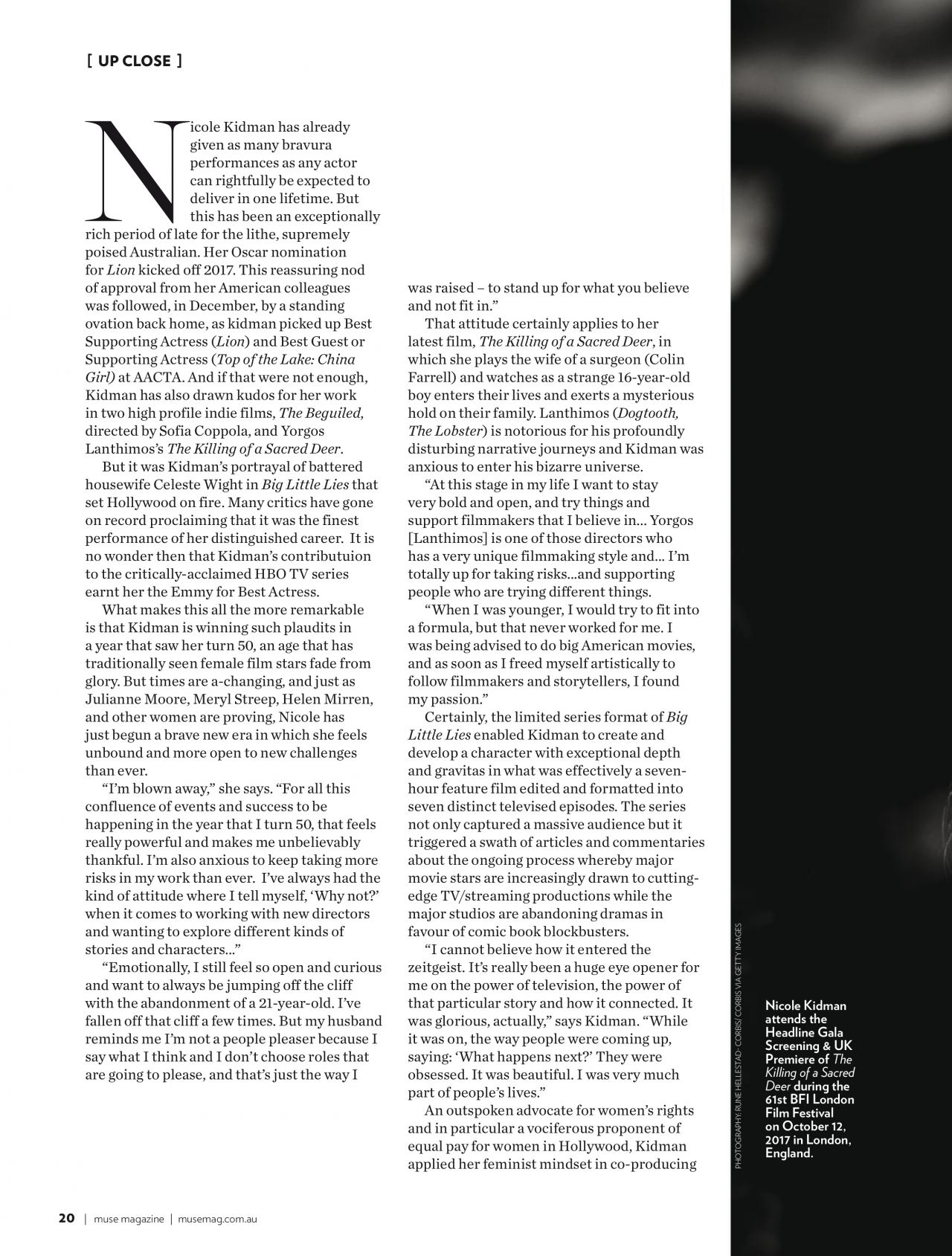 Photo from Nicole Kidman for Muse Magazine January 2018