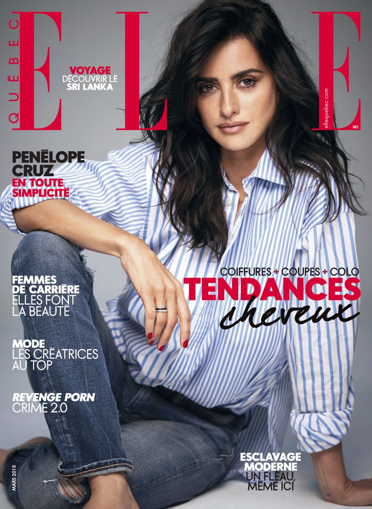 Photo from Penelope Cruz in Elle Magazine, Quebec March 2018