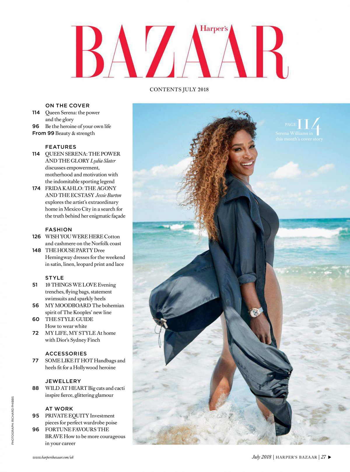 Photo from Serena Williams in Harper’s Bazaar, UK July 2018