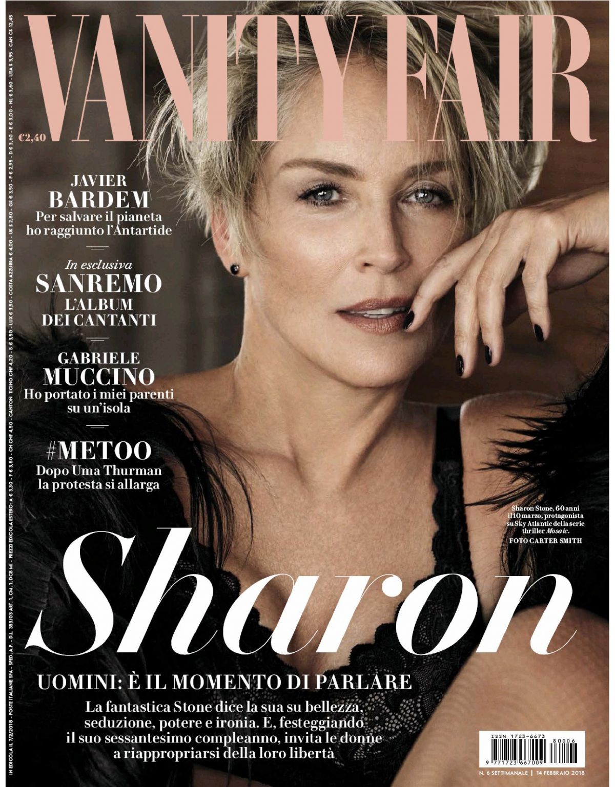 Photo from Sharon Stone in Vanity Fair Magazine, February 2018
